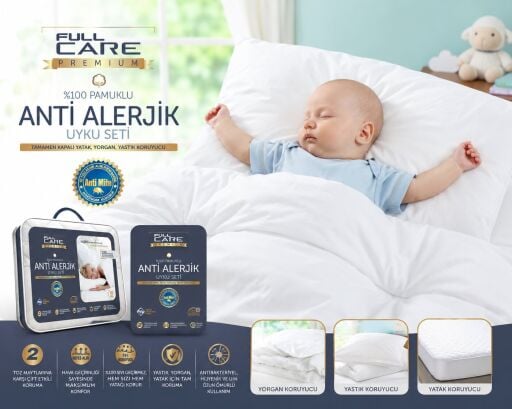 %100 PAMUKLU ANTİ ALERJİK BEBEK UYKU SETİ