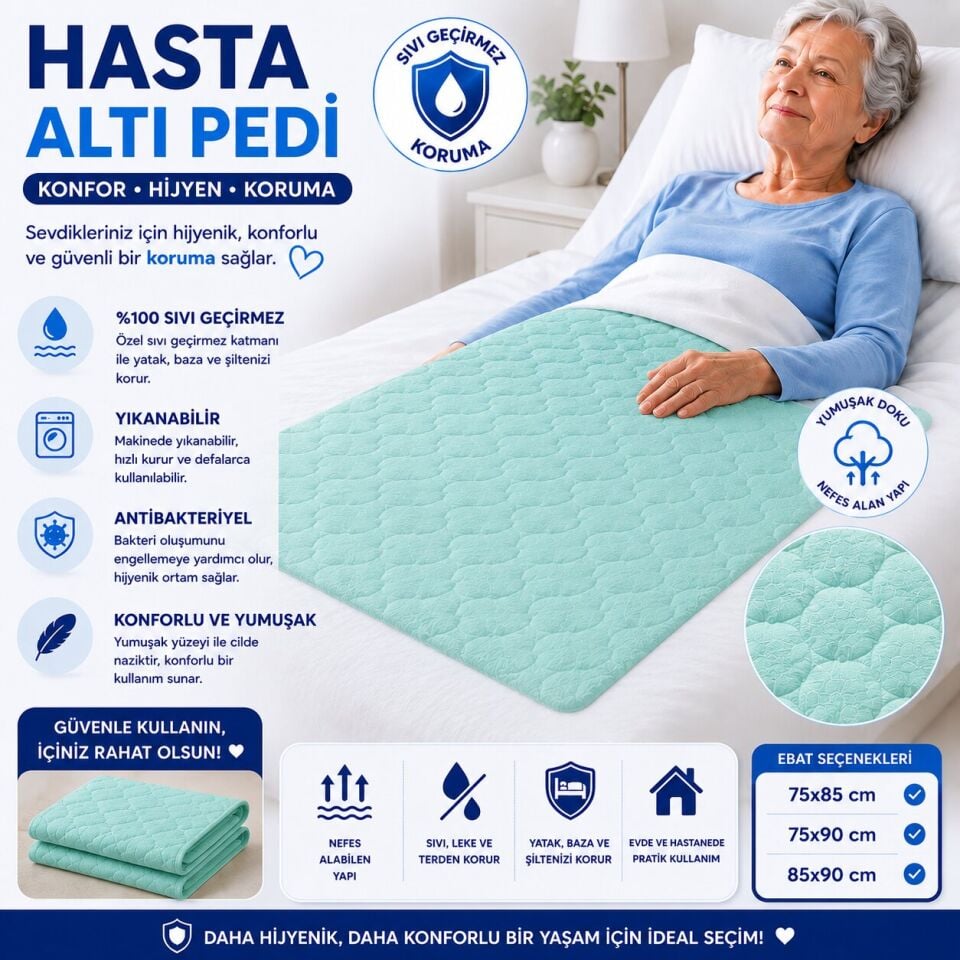 Abso Yıkanabilir, Emici, Sıvı Geçirmez Profesyonel Hasta Altı Pedi