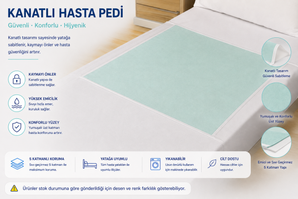 Abso Yıkanabilir, Emici, Sıvı Geçirmez Profesyonel Kanatlı Hasta Altı Pedi